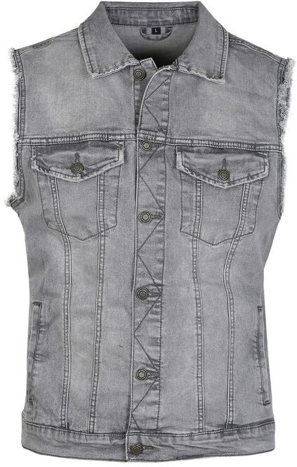 True Rise Gilet in jeans da uomo Smanicato uomo Grigio taglia L