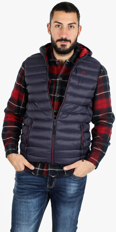 U.S. Grand Polo Gilet uomo imbottito con cappuccio Smanicato uomo Blu taglia M