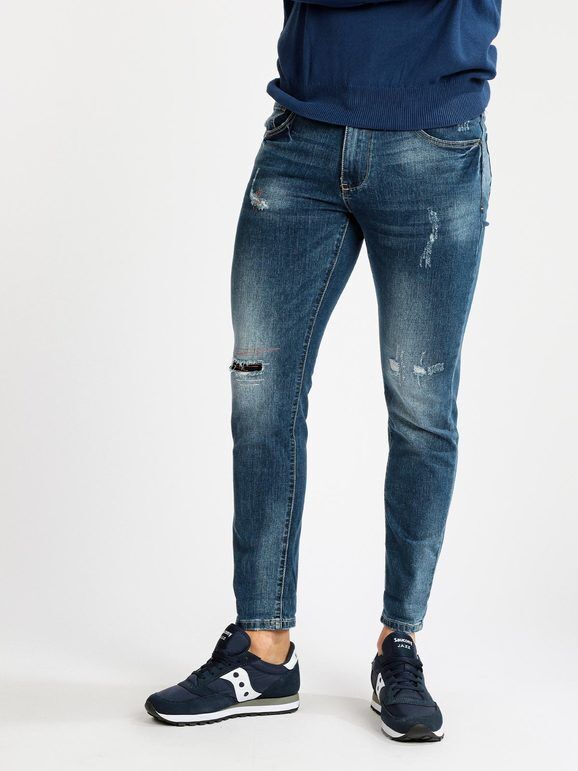 Frankie Malone Jeans uomo slim fit con strappi Jeans Slim fit uomo Jeans taglia 50