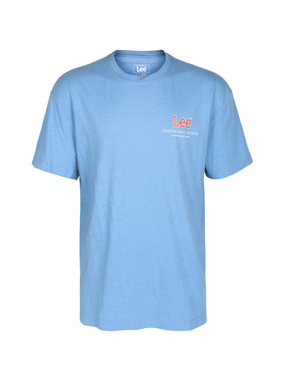 Lee LEGENDARY DENIM TEE PREP BLUE T-shirt manica corta da uomo T-Shirt Manica Corta uomo Blu taglia XXL