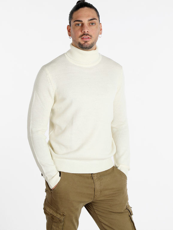 Renato Balestra Maglia dolcevita da uomo misto lana Pullover uomo Bianco taglia XL