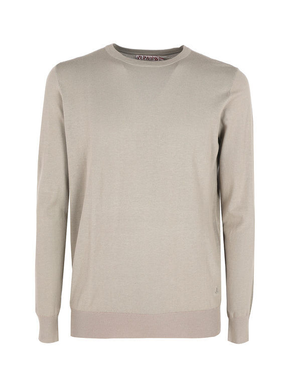 Johnny Looper Maglia girocollo da uomo in cotone Pullover uomo Beige taglia L