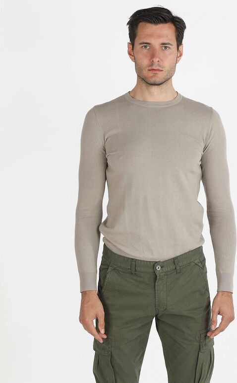 Johnny Looper Maglia girocollo da uomo in cotone Pullover uomo Beige taglia XL