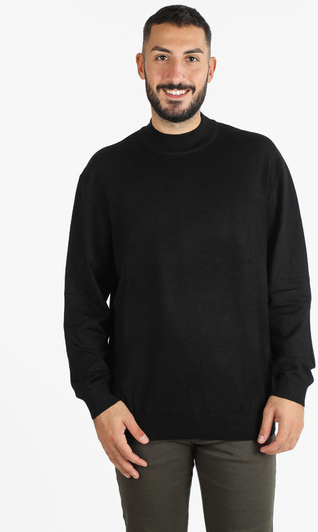 Baci & Abbracci Maglia lupetto da uomo taglie forti Pullover uomo Nero taglia 5XL