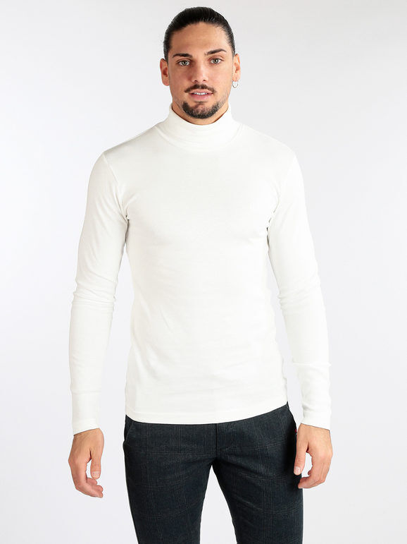 Be Board Maglietta dolcevita da uomo T-Shirt Manica Lunga uomo Bianco taglia XL