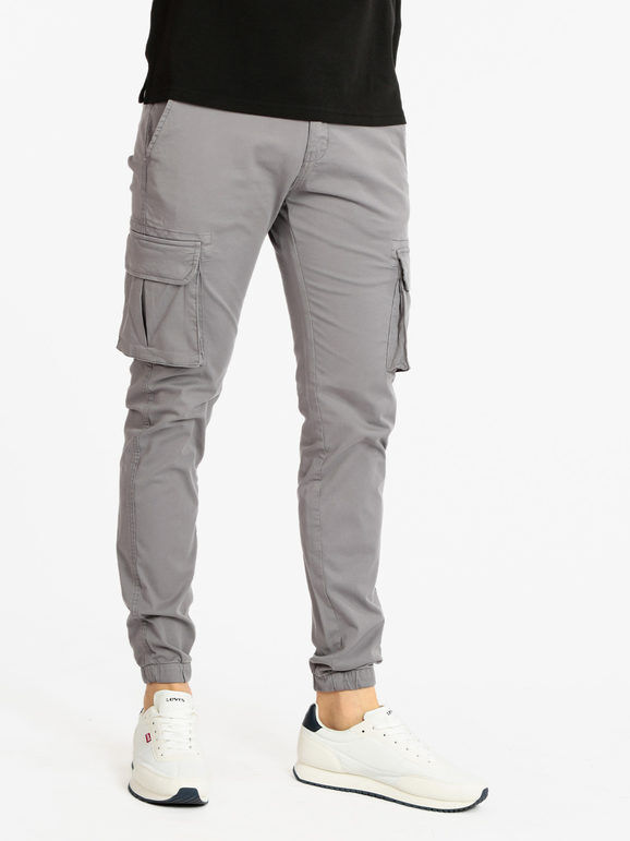 Johnny Looper Pantaloni cargo da uomo con polsino Pantaloni Casual uomo Grigio taglia 50