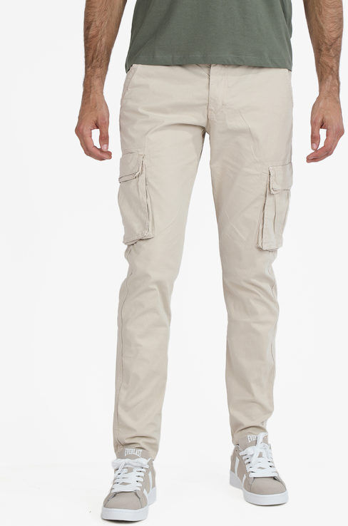 j.sette Pantaloni cargo da uomo in cotone Pantaloni Casual uomo Beige taglia 54