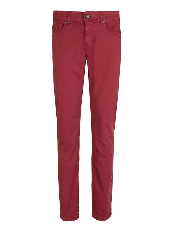 Coveri Pantaloni classic fit in cotone Pantaloni Casual uomo Rosso taglia 48