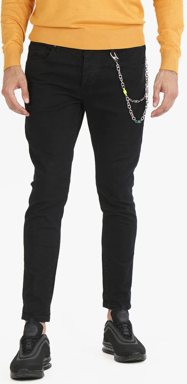 Adrexx Pantaloni da uomo con catena Pantaloni Casual uomo Nero taglia 52