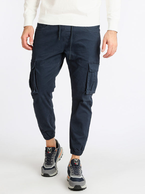 Johnny Looper Pantaloni da uomo con tasconi Pantaloni Casual uomo Blu taglia 52