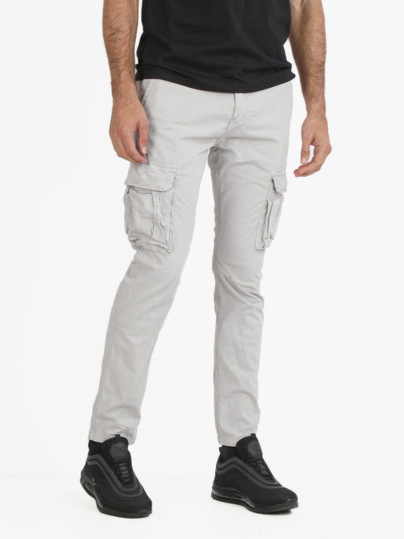 X-Feel Pantaloni da uomo in cotone con tasconi Pantaloni Casual uomo Grigio taglia 50