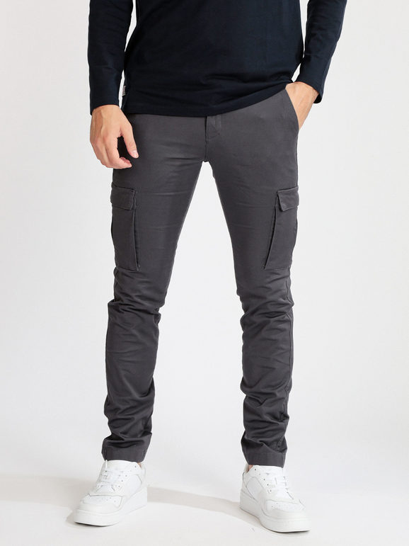 Baci & Abbracci Pantaloni da uomo slim con tasconi Pantaloni Casual uomo Grigio taglia 54