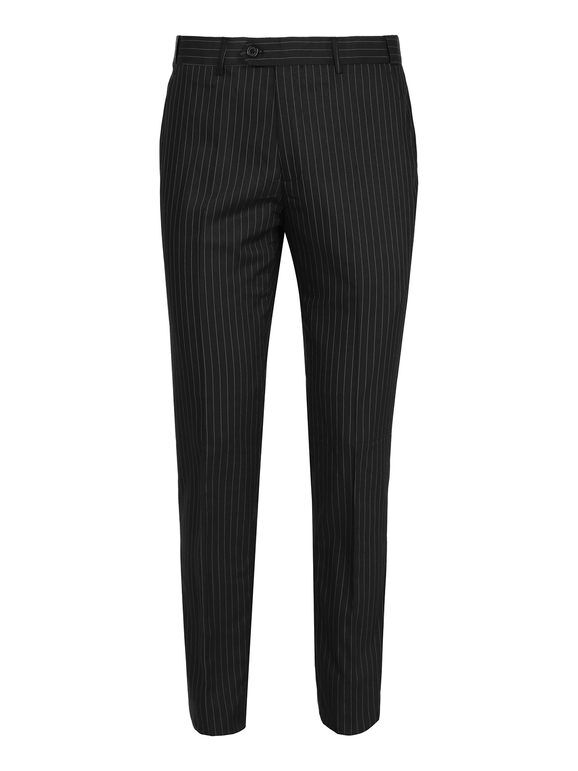 New Marshll Pantaloni eleganti uomo gessati Pantaloni Casual uomo Nero taglia 50