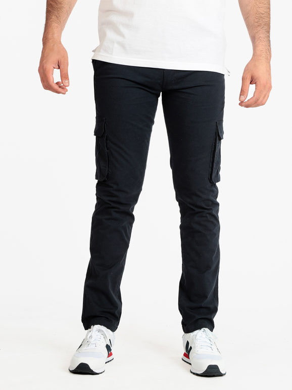 Coveri Pantaloni in cotone modello cargo da uomo Pantaloni Casual uomo Blu taglia 50