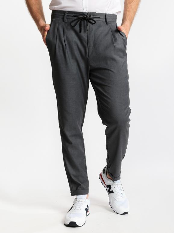 Enos Pantaloni uomo con risvolto e pinces Pantaloni Casual uomo Grigio taglia 30