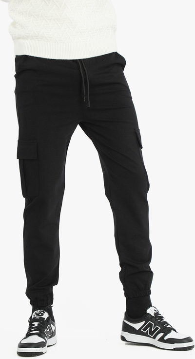 Ange Wear Pantaloni uomo con tasconi laterali Pantaloni Casual uomo Nero taglia S