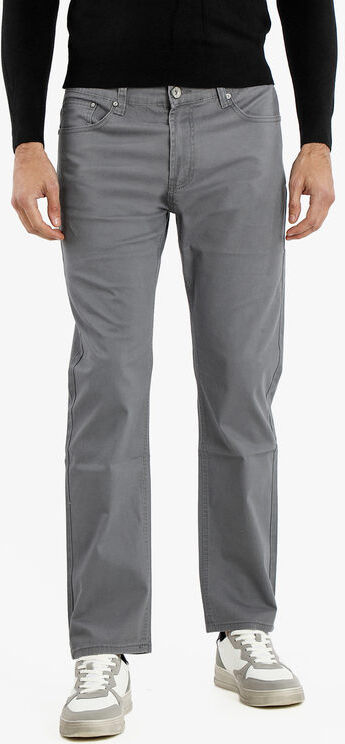 Max & Liu Pantaloni uomo in cotone regular fit taglie grandi Pantaloni Casual uomo Grigio taglia 54