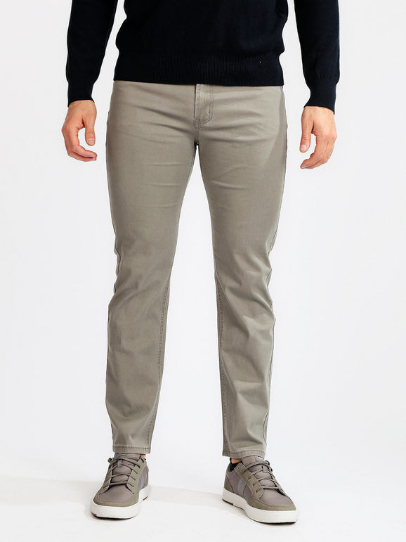 Max & Liu Pantaloni uomo in cotone taglie grandi Pantaloni Casual uomo Beige taglia 50