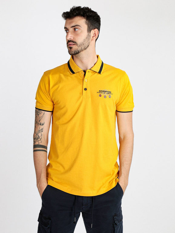 Be Board Polo da uomo in cotone a maniche corte Polo Manica Corta uomo Giallo taglia XXL