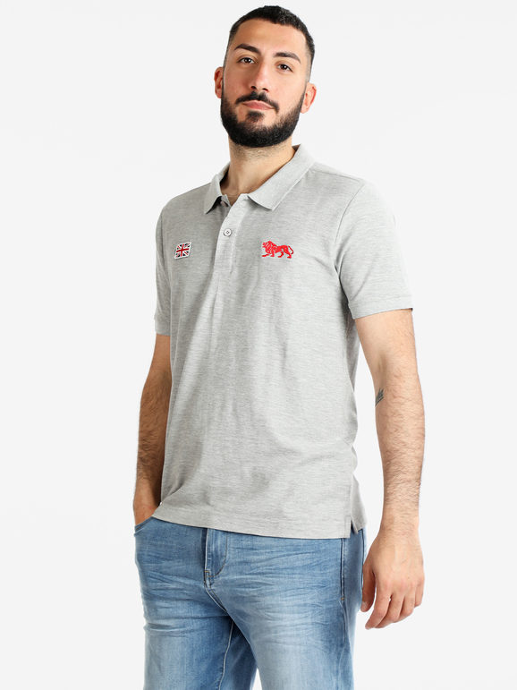 Lonsdale Polo in cotone da uomo manica corta Polo Manica Corta uomo Grigio taglia XXL