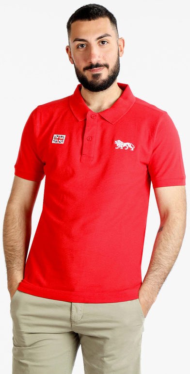 Lonsdale Polo in cotone da uomo manica corta Polo Manica Corta uomo Rosso taglia L