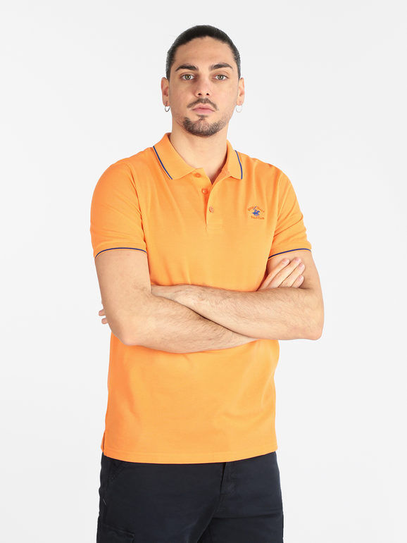 Polo Club Polo uomo manica corta con logo Polo Manica Corta uomo Arancione taglia M