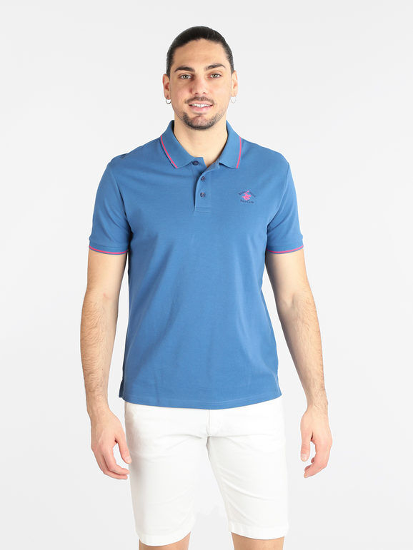 Polo Club Polo uomo manica corta con logo Polo Manica Corta uomo Blu taglia XXL