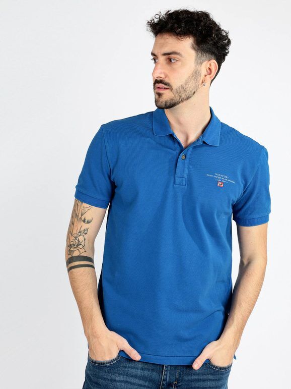 Napapijri Polo uomo maniche corte in cotone Polo Manica Corta uomo Blu taglia XXL