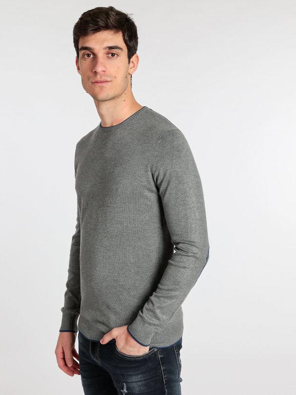 Coveri Pullover girocollo con toppe Pullover uomo Grigio taglia XXL