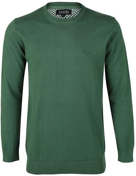 Coveri Pullover girocollo da uomo in cotone Pullover uomo Verde taglia XL