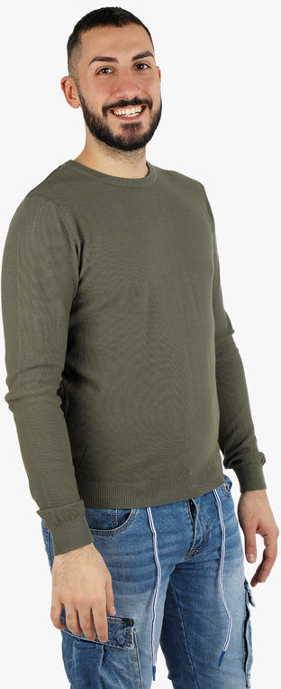 Baker's Pullover girocollo da uomo in cotone Pullover uomo Verde taglia M