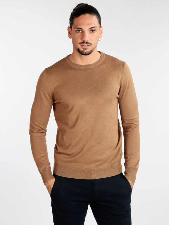 Johnny Looper Pullover girocollo uomo Pullover uomo Marrone taglia XL