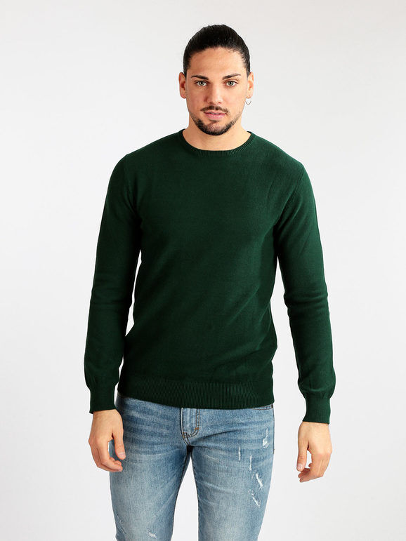 Baker's Pullover uomo girocollo in cotone Pullover uomo Verde taglia XXL