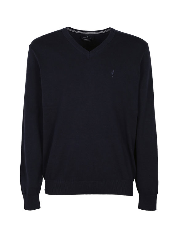 Navigare Pullover uomo in cotone scollo V Pullover uomo Blu taglia XL