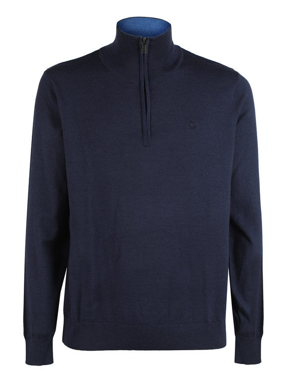 Navy Sail Pullover uomo mezza zip taglie forti Pullover uomo Blu taglia 6XL