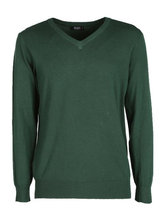 Solada Pullover uomo scollo a V Pullover uomo Verde taglia S