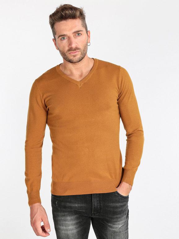 Solada Pullover uomo scollo a V Pullover uomo Giallo taglia S