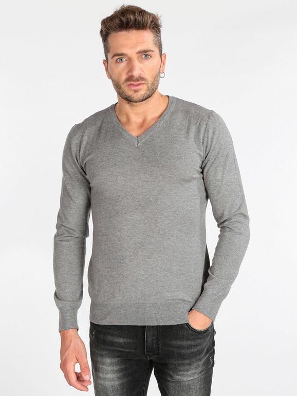 Solada Pullover uomo scollo a V Pullover uomo Grigio taglia M