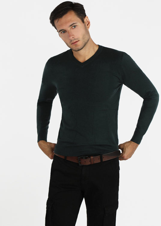 Ange Wear Pullover uomo scollo a V Pullover uomo Verde taglia S