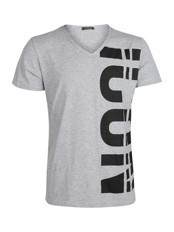 Intimami T-shirt a maniche corte con scritta Maglie Intime uomo Grigio taglia XL