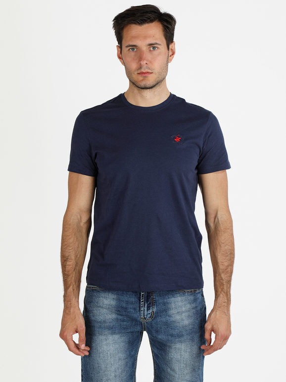 Polo Club T-shirt da uomo in cotone T-Shirt Manica Corta uomo Blu taglia L