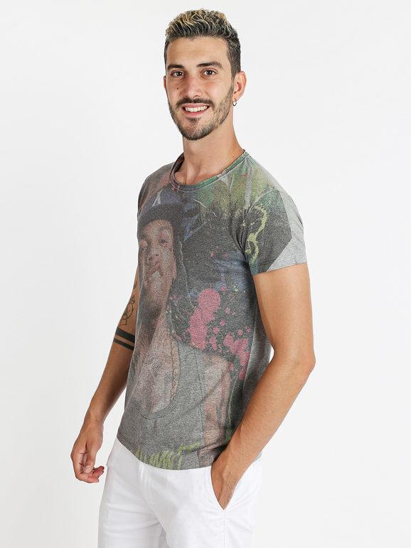Wilfed T-shirt girocollo con disegno T-Shirt Manica Corta uomo Grigio taglia S