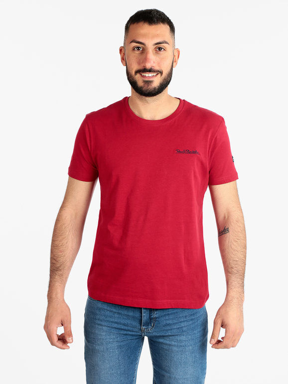 Renato Balestra T-shirt girocollo da uomo in cotone T-Shirt Manica Corta uomo Rosso taglia XXL