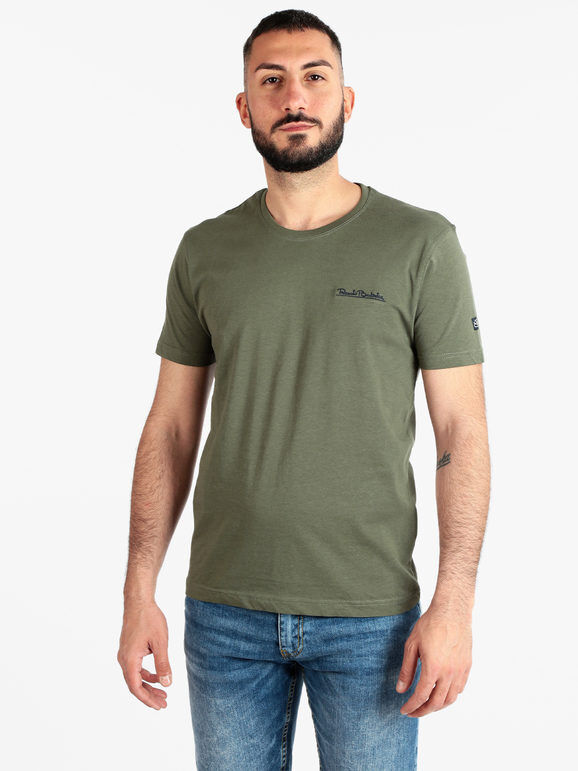 Renato Balestra T-shirt girocollo da uomo in cotone T-Shirt Manica Corta uomo Verde taglia 3XL