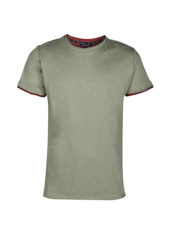 Coveri T-shirt girocollo da uomo in cotone T-Shirt Manica Corta uomo Verde taglia XL