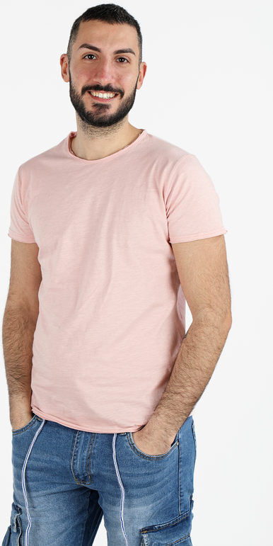 Ange Wear T-shirt girocollo da uomo in cotone T-Shirt Manica Corta uomo Rosa taglia XL