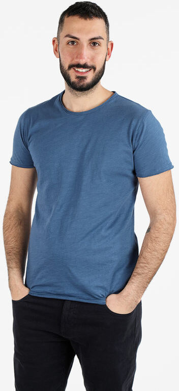 Ange Wear T-shirt girocollo da uomo in cotone T-Shirt Manica Corta uomo Blu taglia M