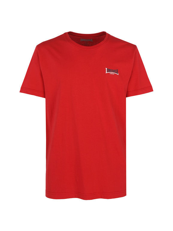 Lonsdale T-shirt girocollo da uomo in cotone T-Shirt Manica Corta uomo Rosso taglia XXL
