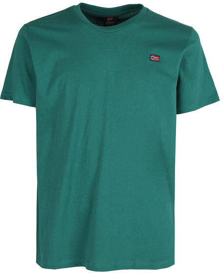 Norway T-shirt girocollo da uomo in cotone T-Shirt Manica Corta uomo Verde taglia M