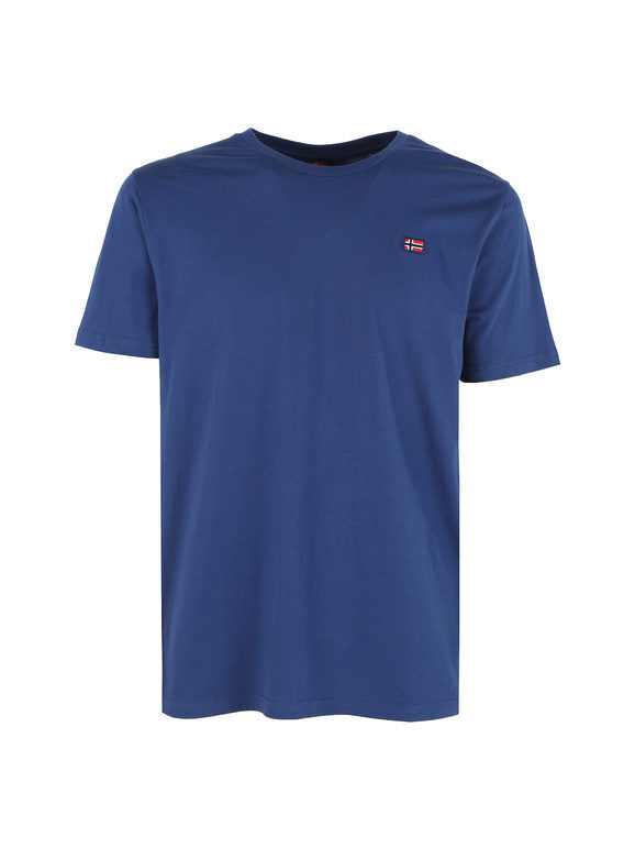 Norway T-shirt girocollo da uomo in cotone T-Shirt Manica Corta uomo Blu taglia XL